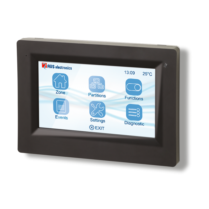 ICE BL Πληκτρολόγιο με οθόνη αφής TFT 4,3", φωνητικά μηνύματα, NFC, USB, MicroSD για κέντρα συναγερμού AVS CAPTURE / XTREAM σε μαύρο χρώμα