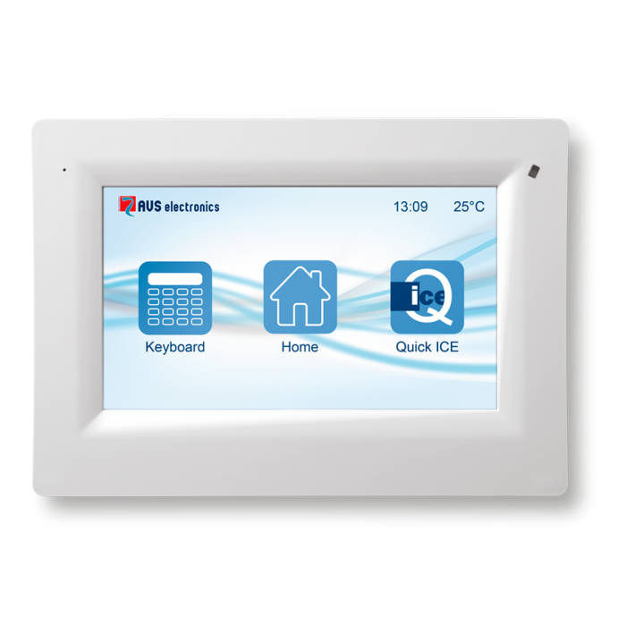ICE Πληκτρολόγιο με οθόνη αφής TFT 4,3", φωνητικά μηνύματα, NFC, USB, MicroSD για κέντρα συναγερμού AVS CAPTURE / XTREAM σε λευκό χρώμα