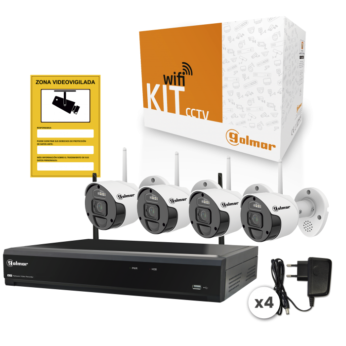 KIT-4BWIFI Κιτ CCTV με Wi-Fi Καταγραφικό NVR-308W και 4 Κάμερες Bullet CIP-4BWIFI