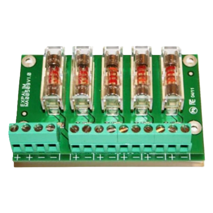 PWOUT Πλακέτα 2 εισόδων / 5 εξόδων DC με ασφάλεια