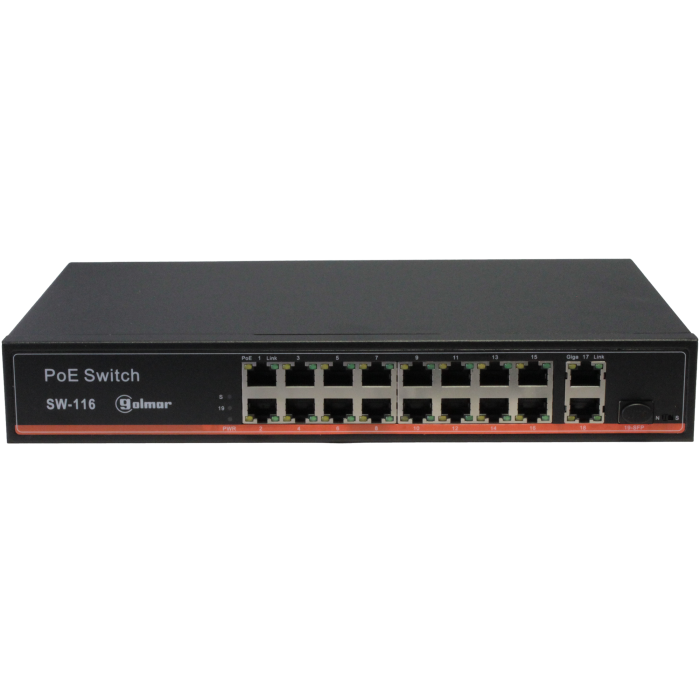 SW-116 Switch 16 Θυρών PoE