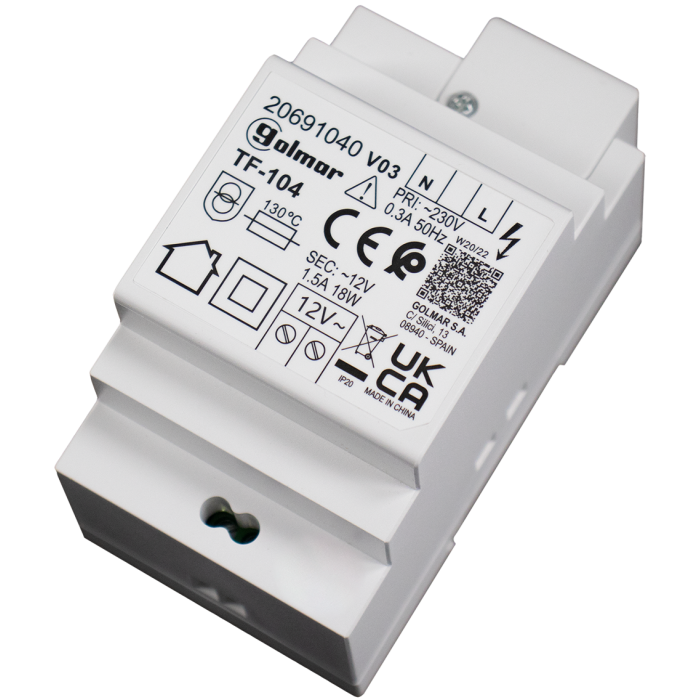 TF-104 | Μετασχηματιστής 12Vac / 18VA 3DIN