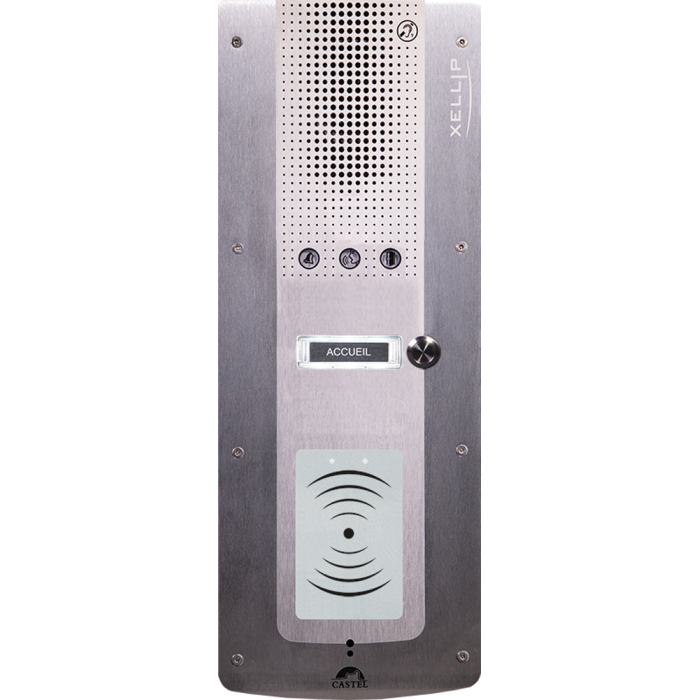 XE AUDIO 1B MI/C | Μπουτονιέρα Θυρομεγαφώνου Full IP/SIP ∙ 1 Πλήκτρο Κλήσης ∙ Αναγνώστης Mifare® 13.56MHz