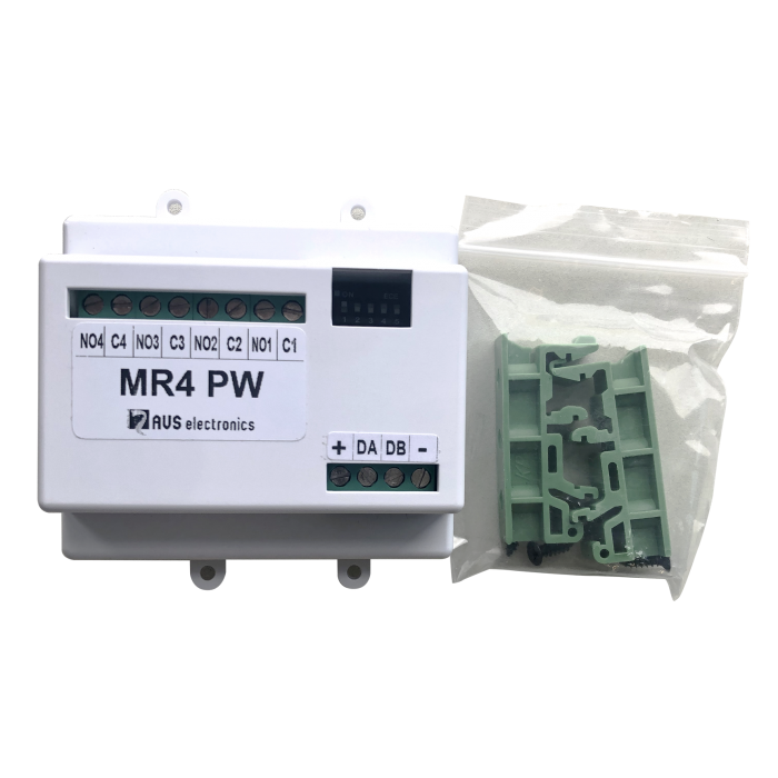 MR4 PW Μονάδα επέκτασης 4ων εξόδων μέσω BUS RS485 MR4 PW Μονάδα επέκτασης 4ων εξόδων μέσω BUS RS485